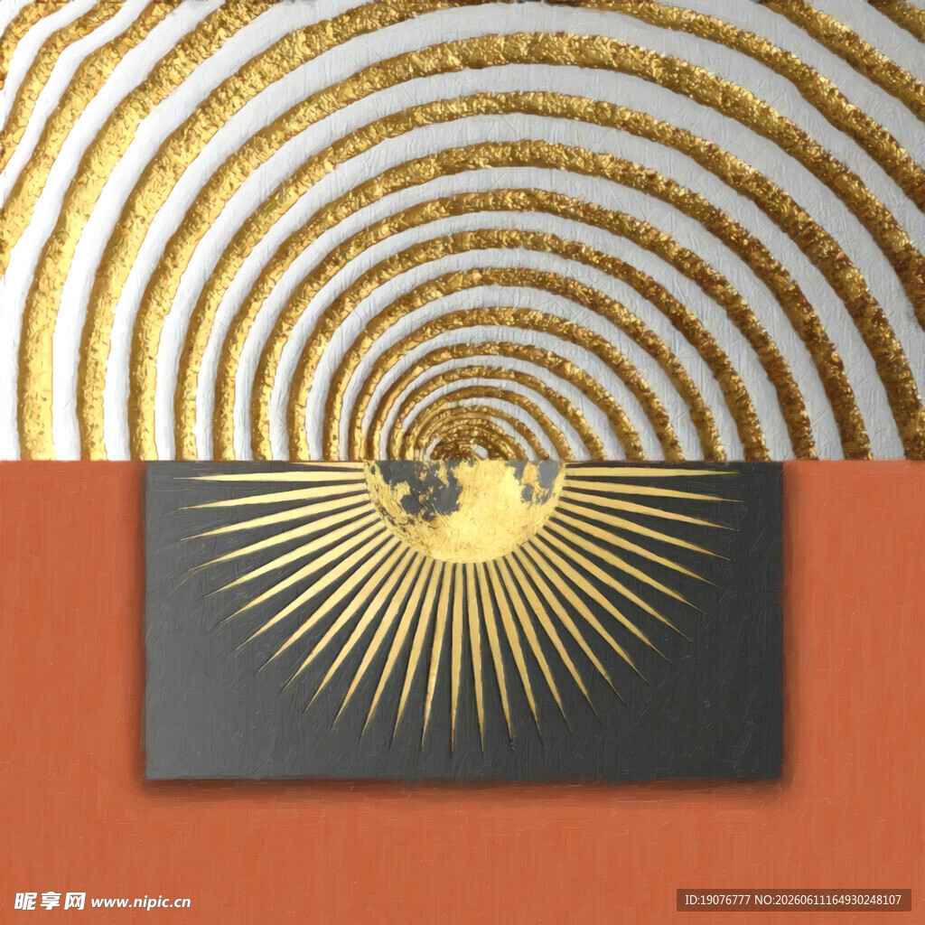 金色螺旋抽象艺术装饰画
