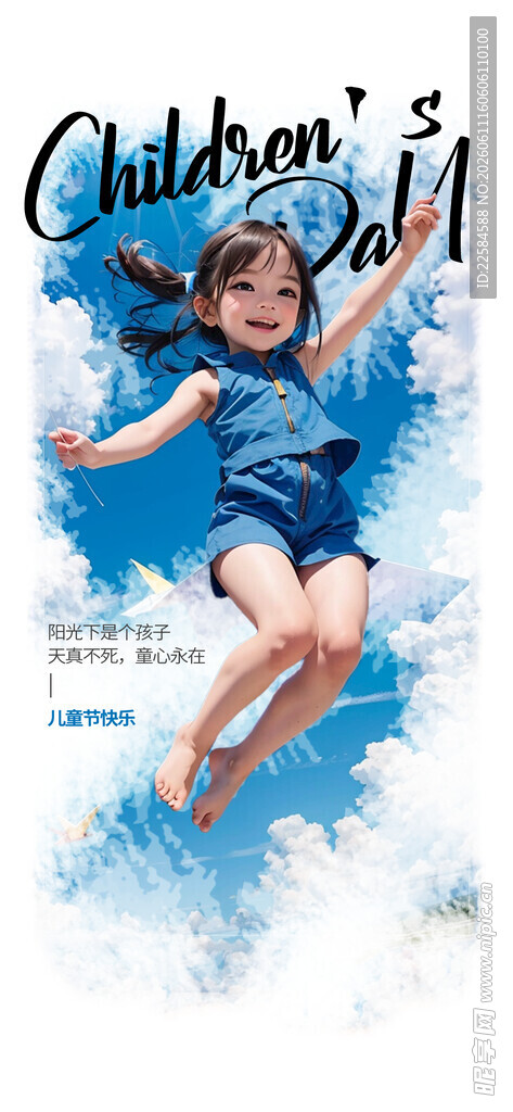 女孩空中跳跃的动感瞬间