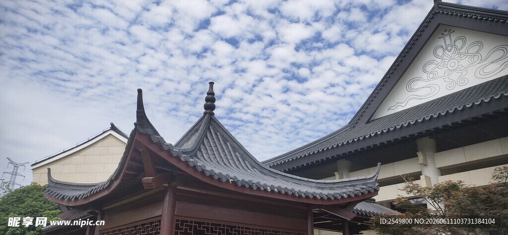古雅中式建筑屋顶景致