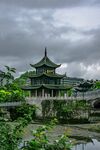 中式古建烟雨朦胧之景