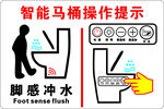 智能马桶脚感冲水操作提示