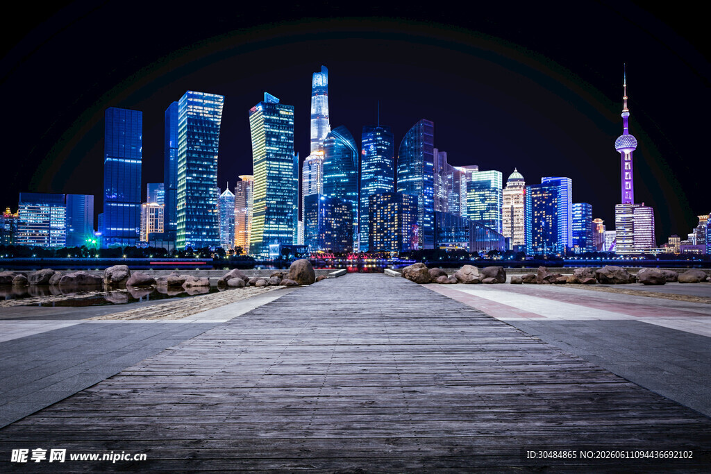 上海璀璨夜景城市风光