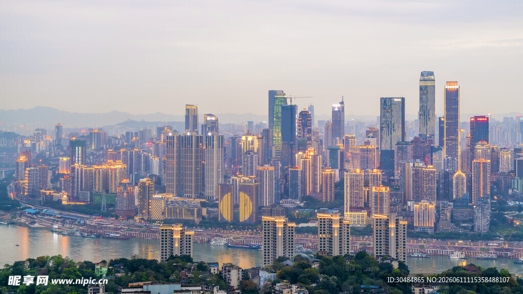 繁华都市天际线景观