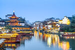 江南水乡夜景古建筑风光