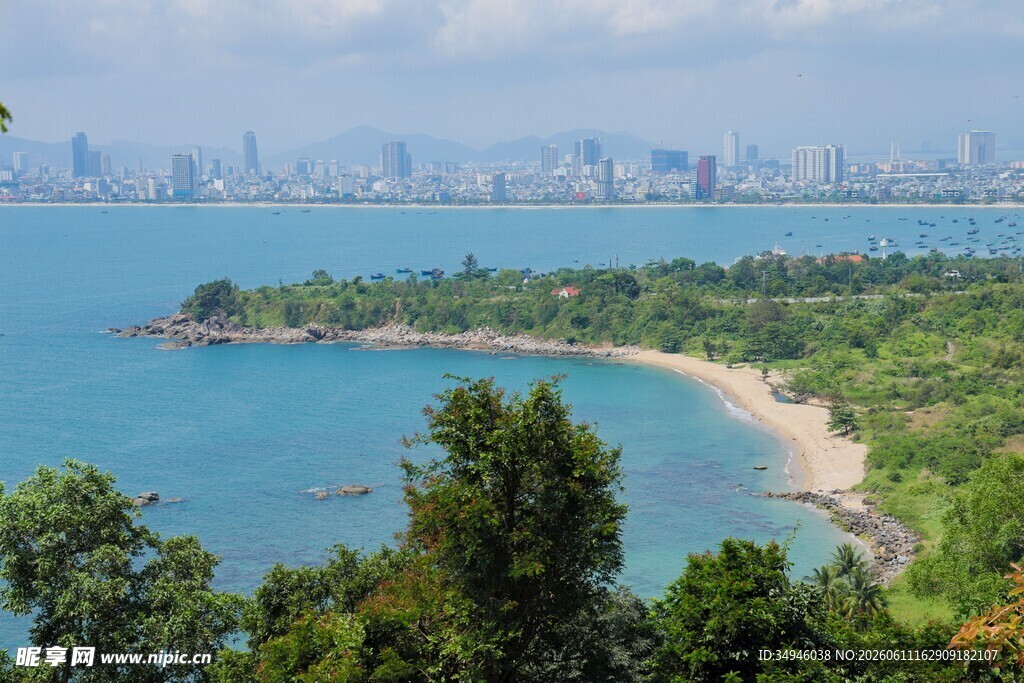 海滨城市美丽海岸风光