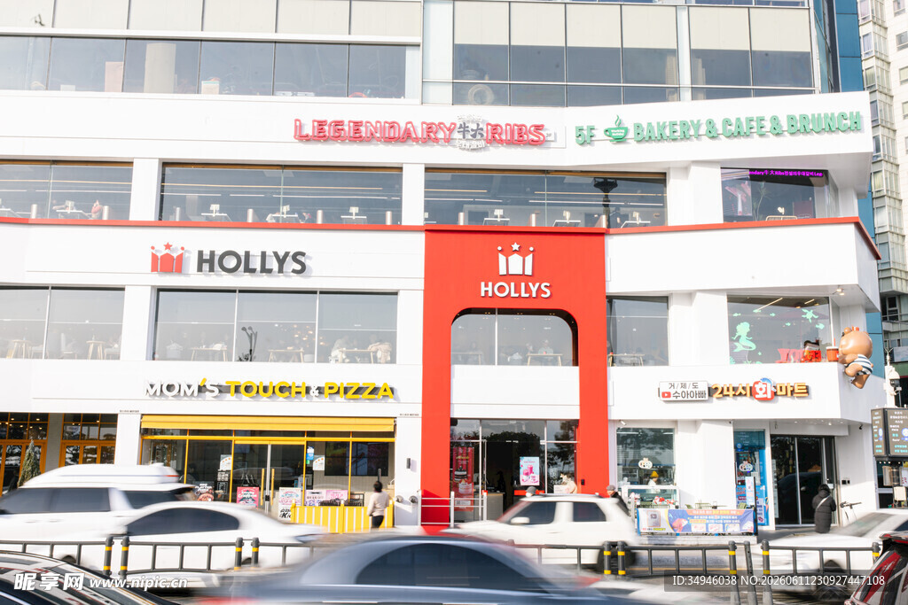 城市商业街热闹景象
