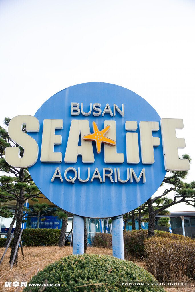 繁忙海洋水族馆标志