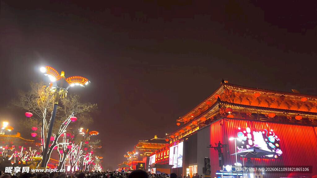 古城夜景 华灯初上 西安夜景