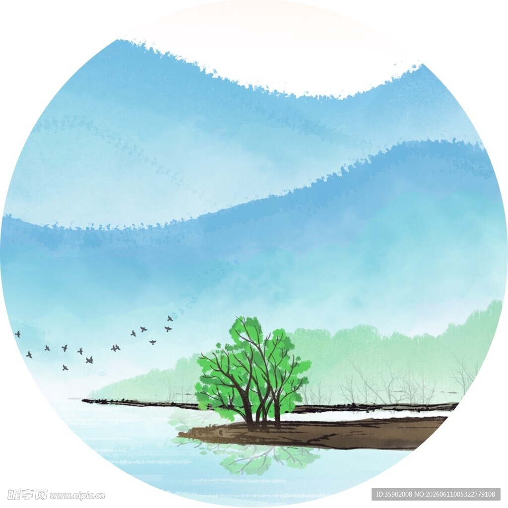 水墨山水间的静谧景致