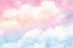 梦幻粉蓝渐变天空云朵