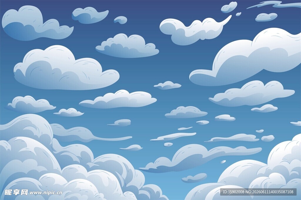 蓝天白云的梦幻天空景象