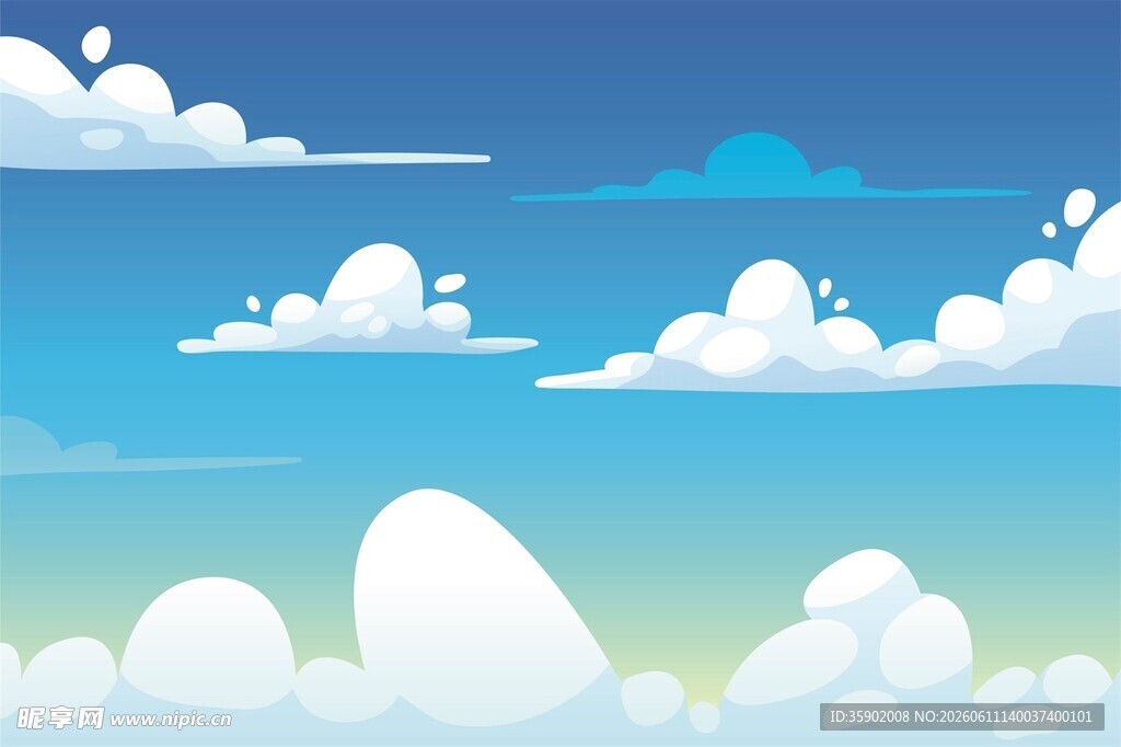蓝天白云的清新天空景象