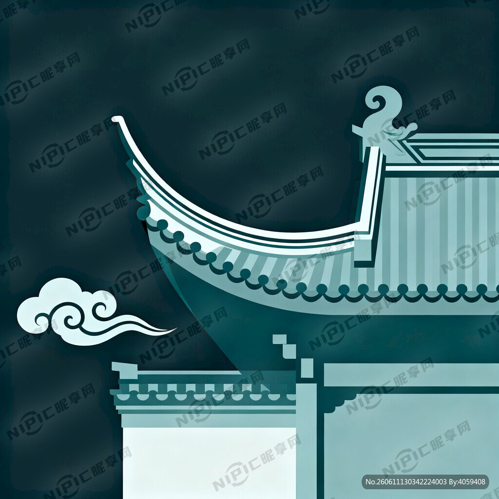 中式飞檐翘角平面素材