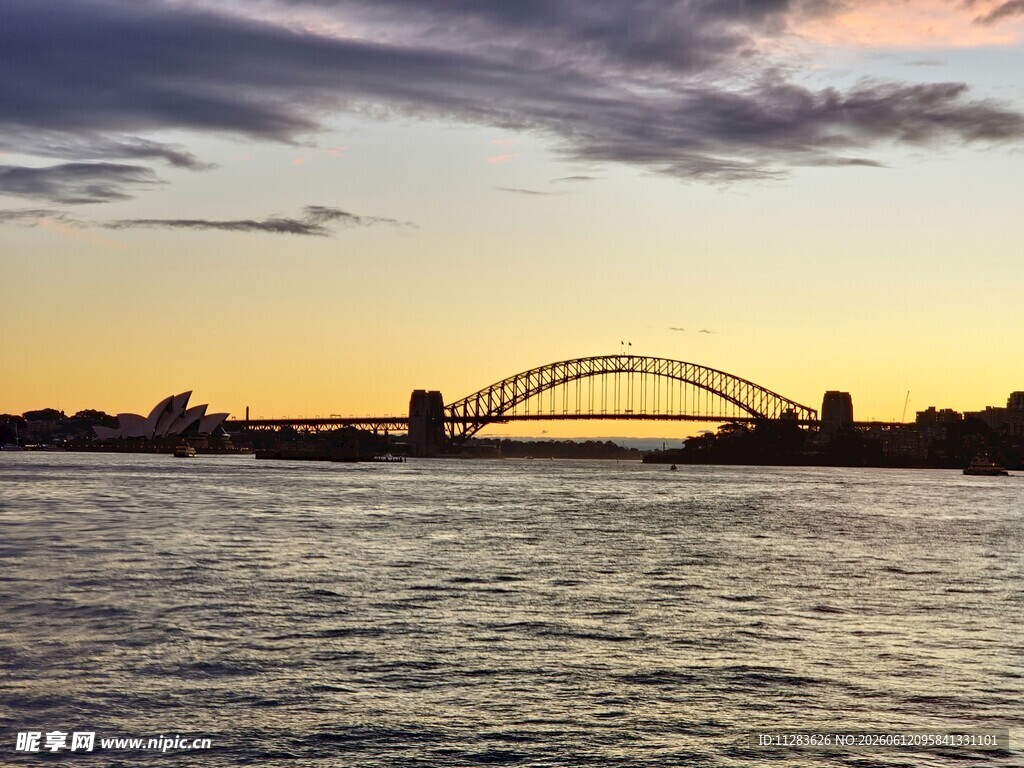 悉尼港湾大桥黄昏美景