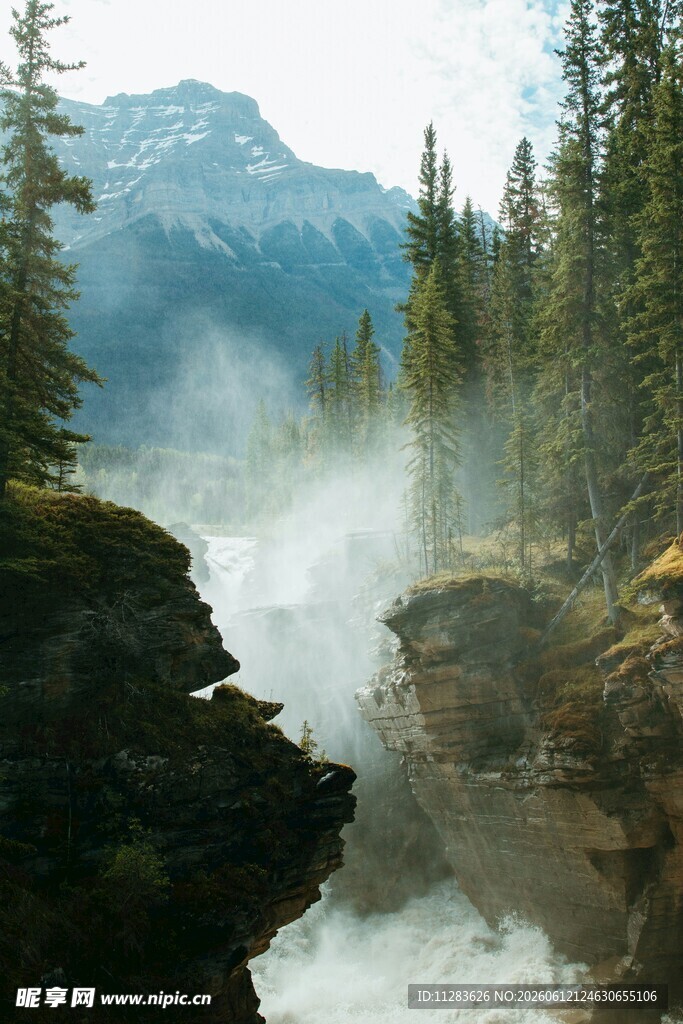山间溪流穿林越石美景