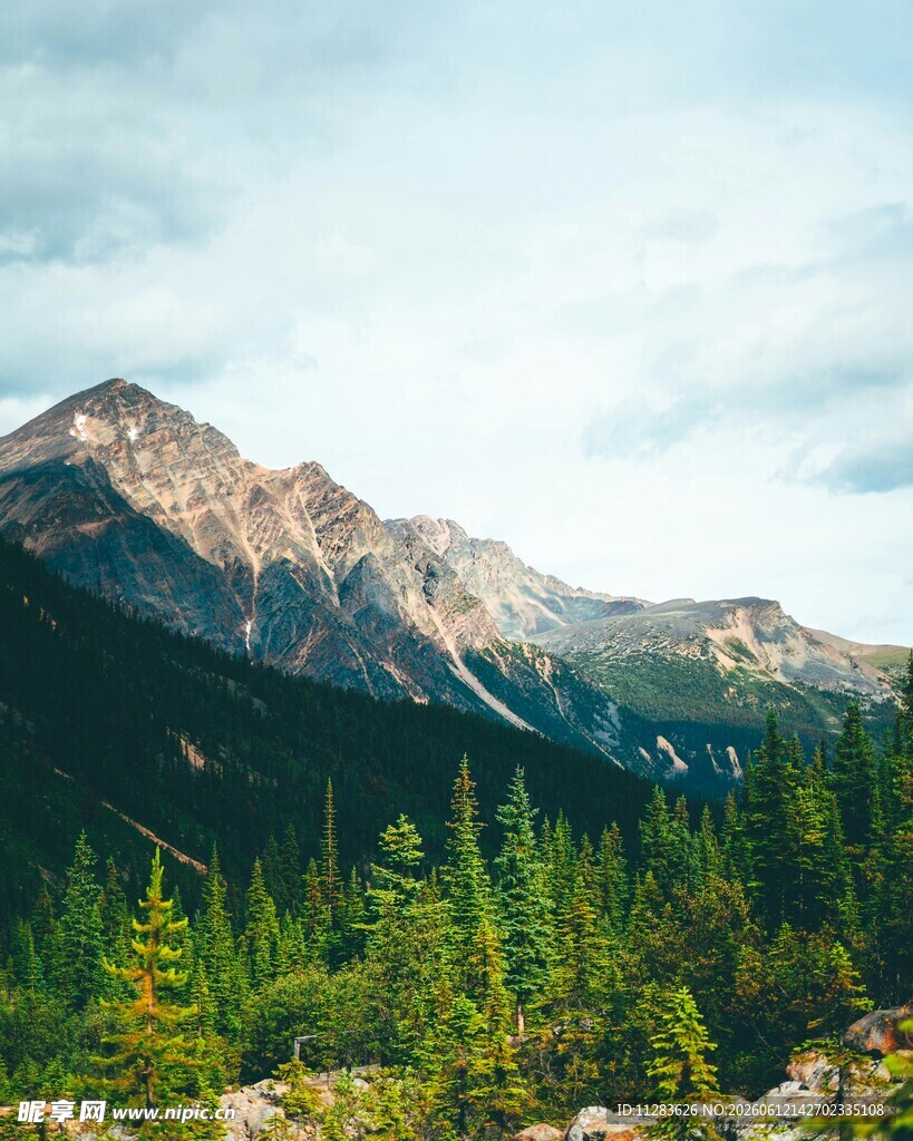山林间的巍峨壮丽山峰