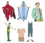复古时尚服饰插画展示