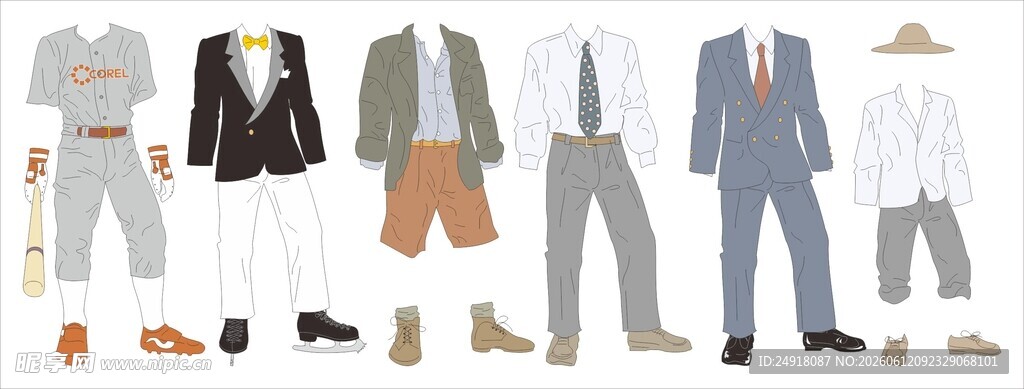 多样男士服装搭配展示