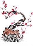 山石梅花图