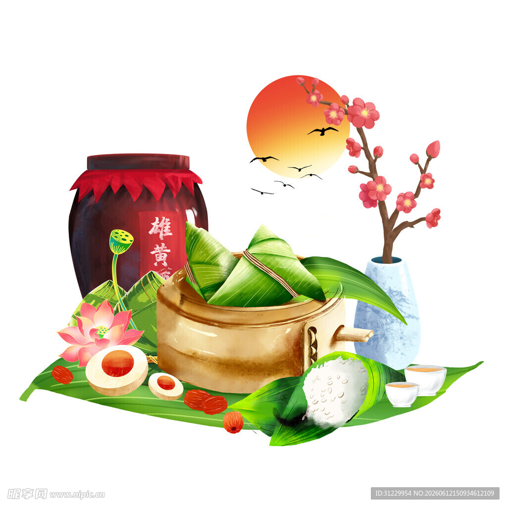 端午传统美食与装饰元素