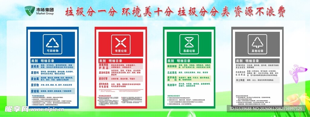 垃圾分类公益海报展板