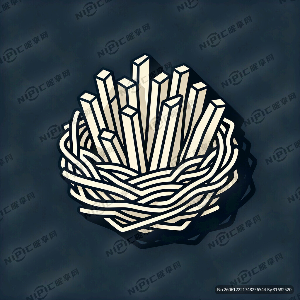 线条鸟巢logo 俯看 简约