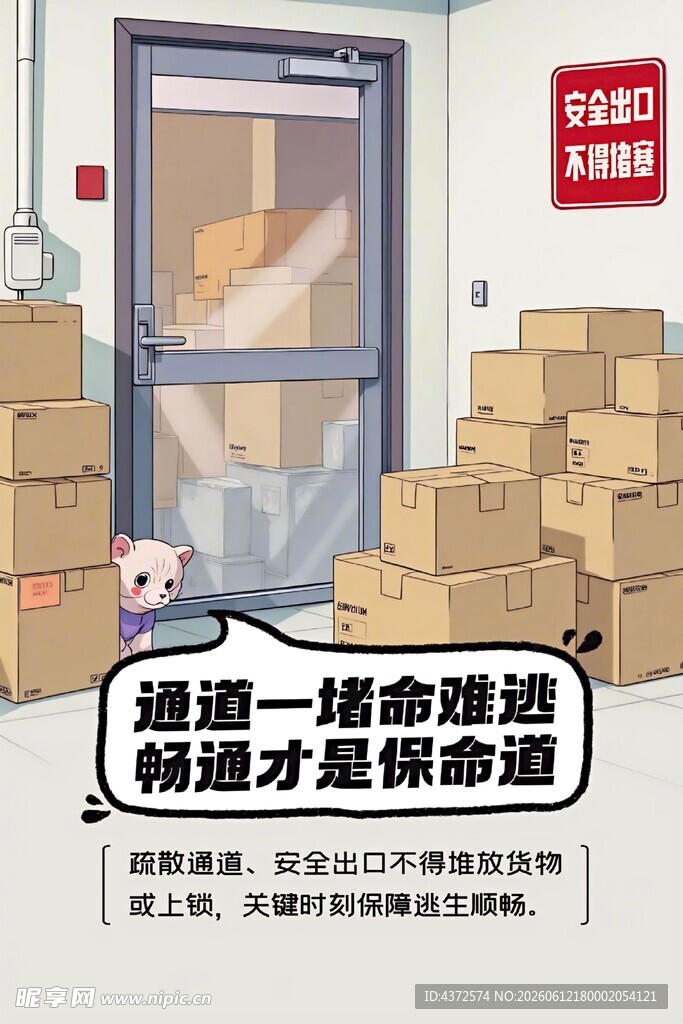 安全海报 疏散通道 安全出口海
