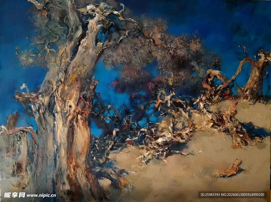 胡杨油画