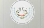 圆形花鸟刺绣图案展示