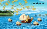 海上帆船风景图