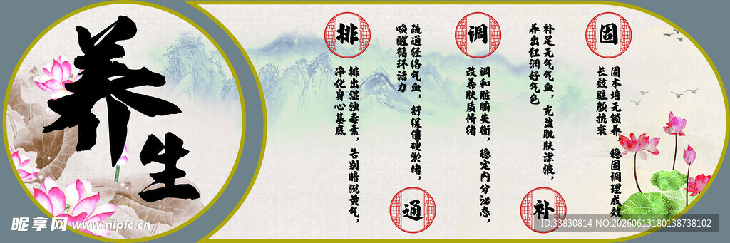 养生 中医 健康 文化墙 kt