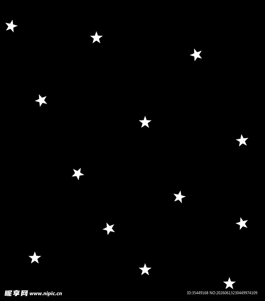 黑色背景上的闪烁星星