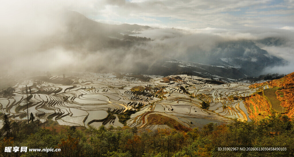 黄石公园五彩斑斓地热景观