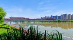 河畔城市风光 景致宜人