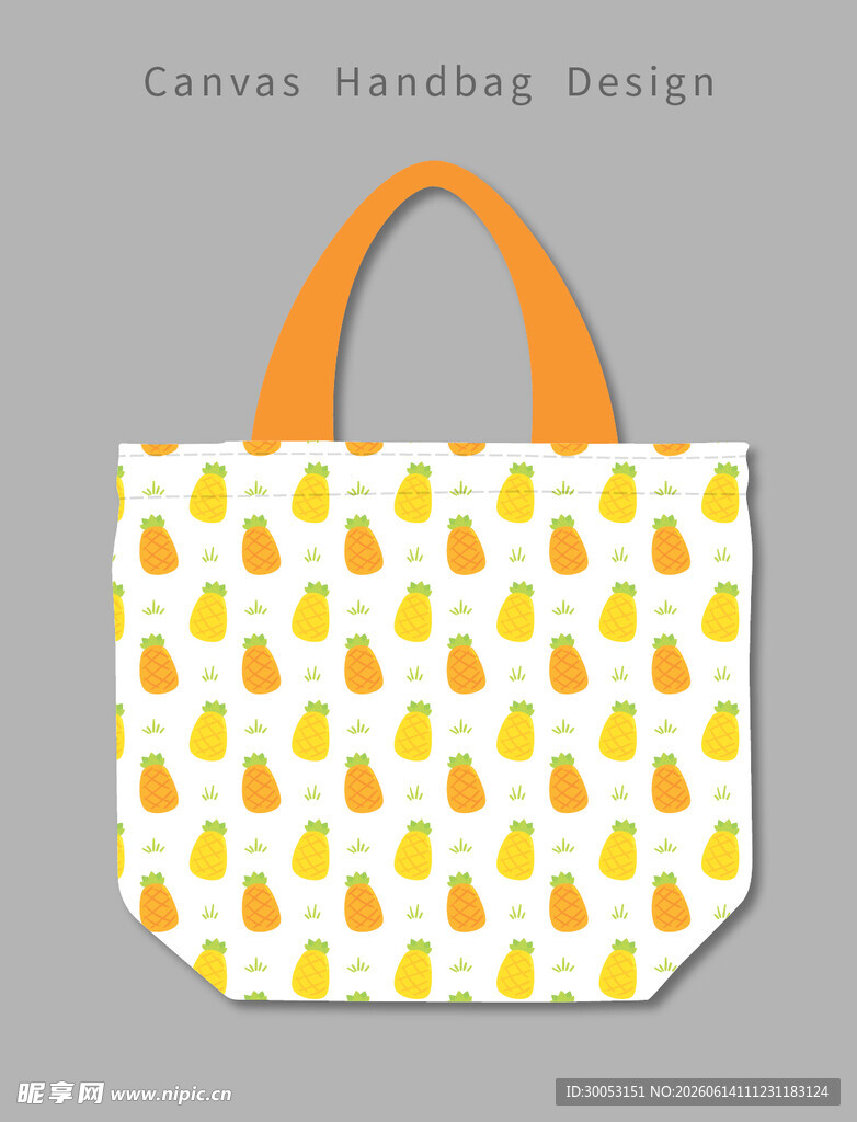 菠萝图案手提袋设计