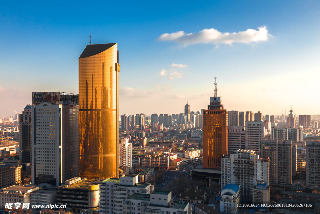 城市天际线高楼林立景观