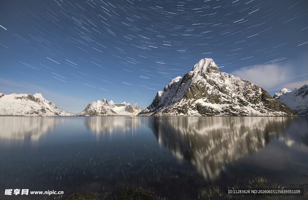 雪山湖泊星空绝美倒影