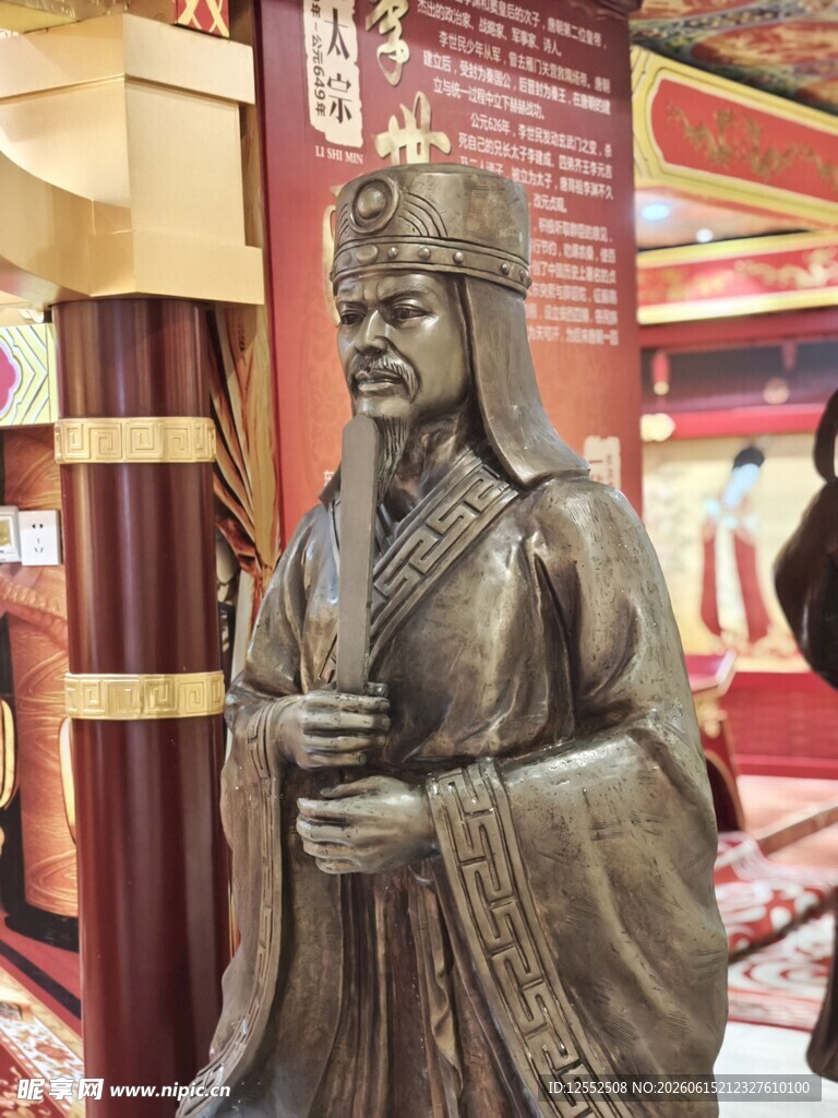 古代人物铜像展示
