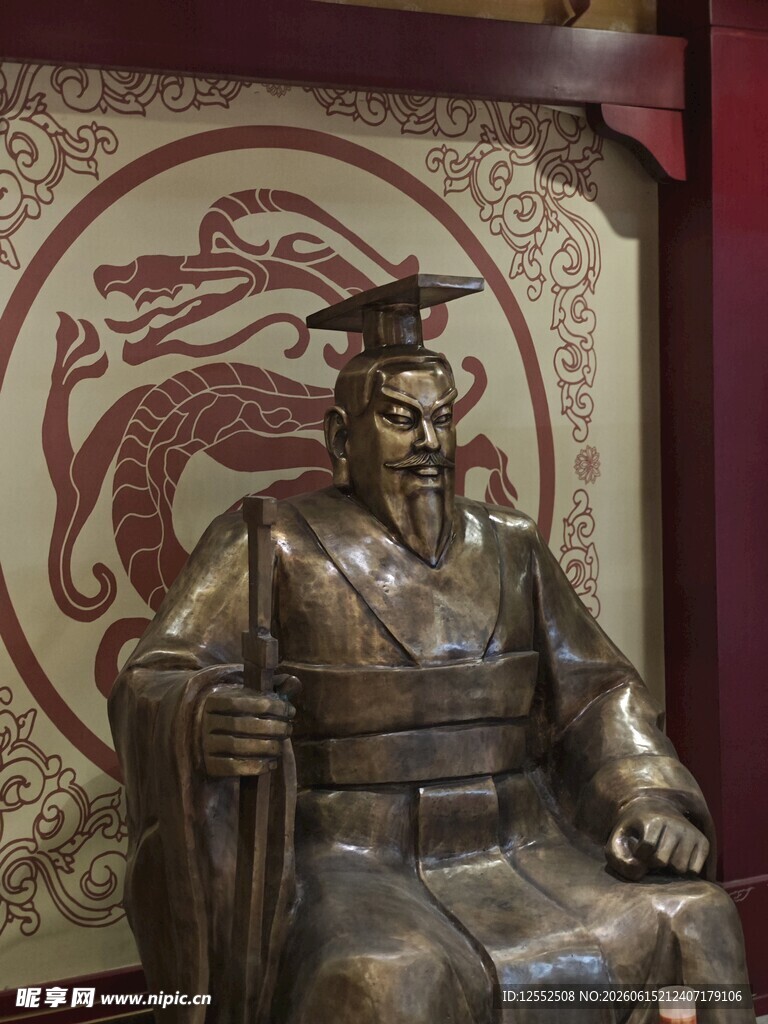 古代帝王青铜坐像