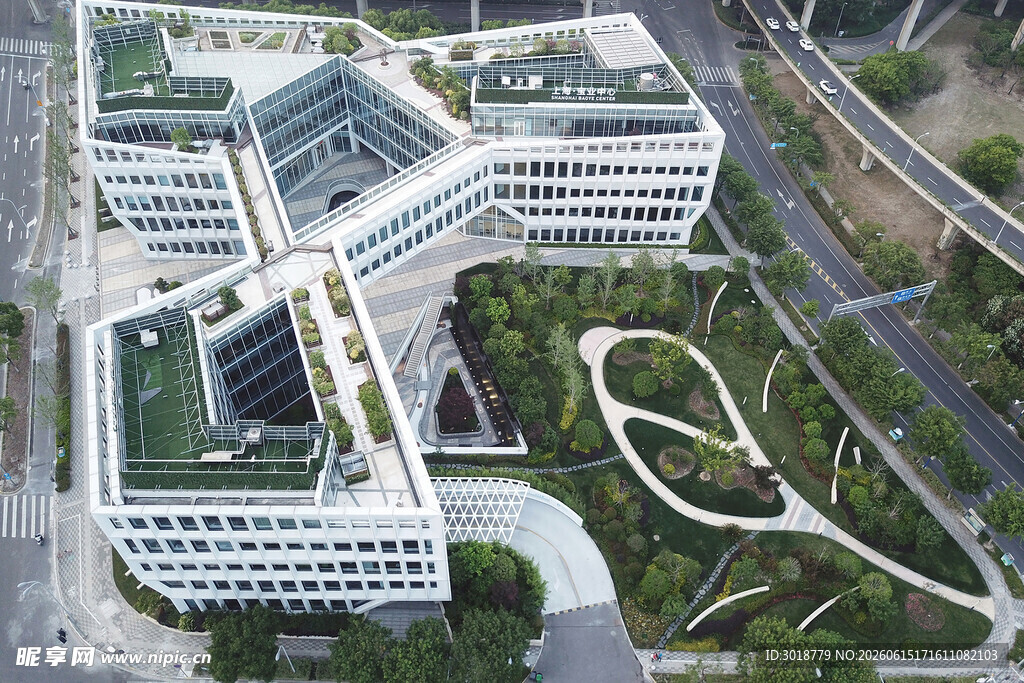 现代建筑空中俯瞰景观