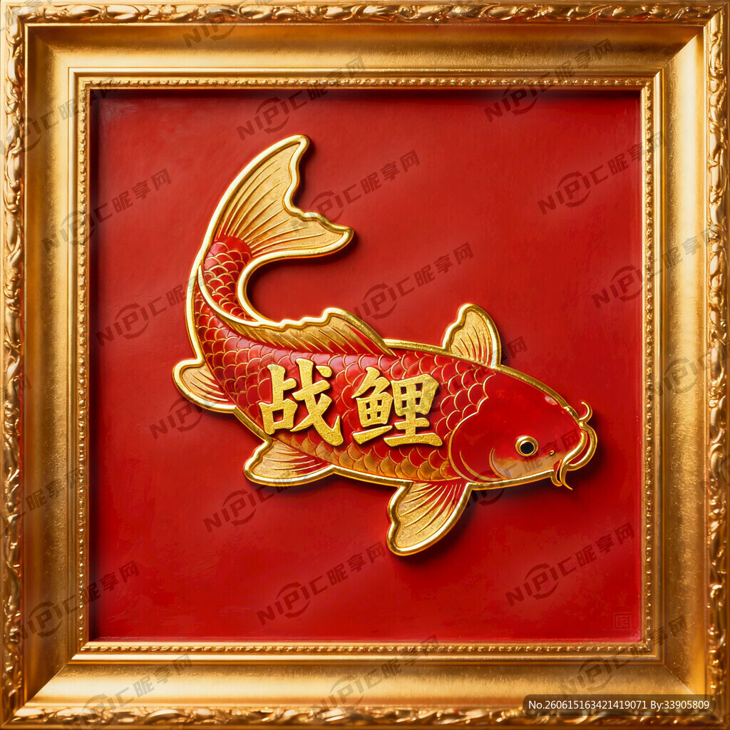 红色背景周围有一圈金色边框