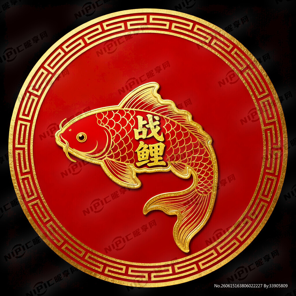 红色背景周围有一圈金色线条边框