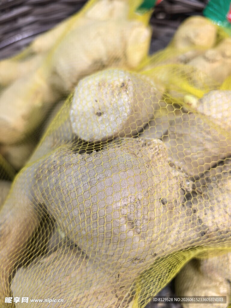 新鲜生姜特写