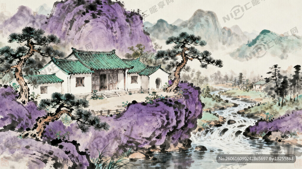 紫之山房图