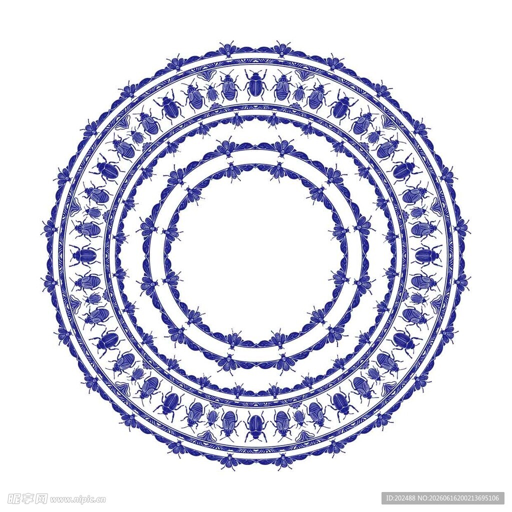 甲虫装饰花纹无缝装饰