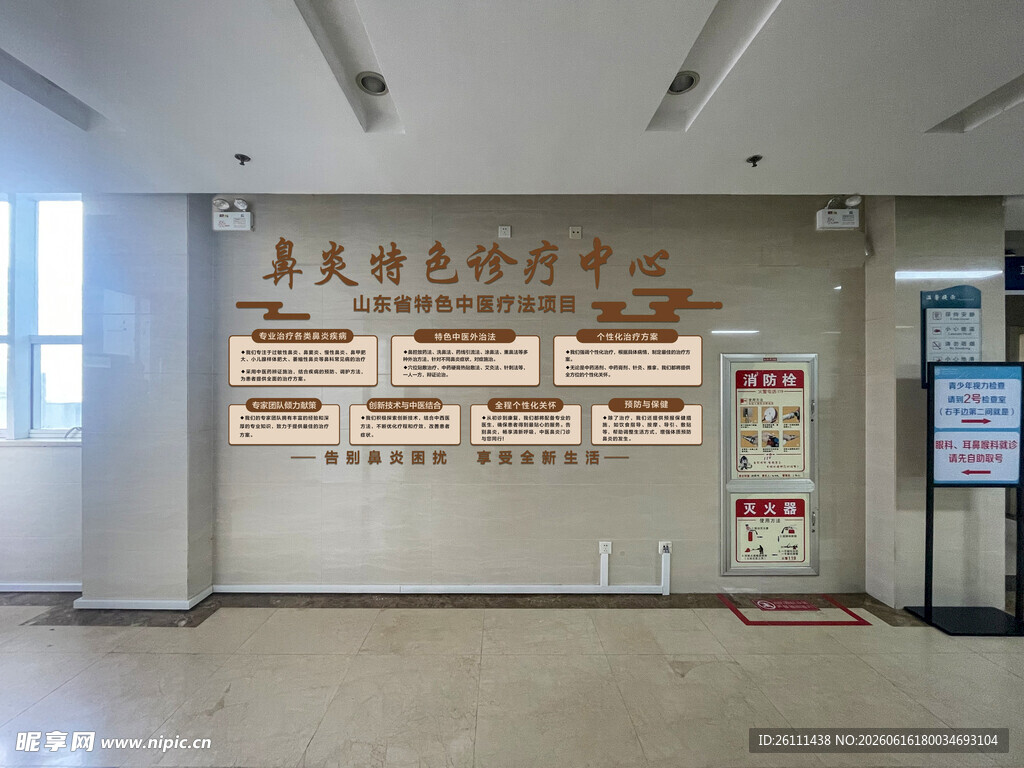 鼻炎特色疗法医院科室鼻炎文化墙
