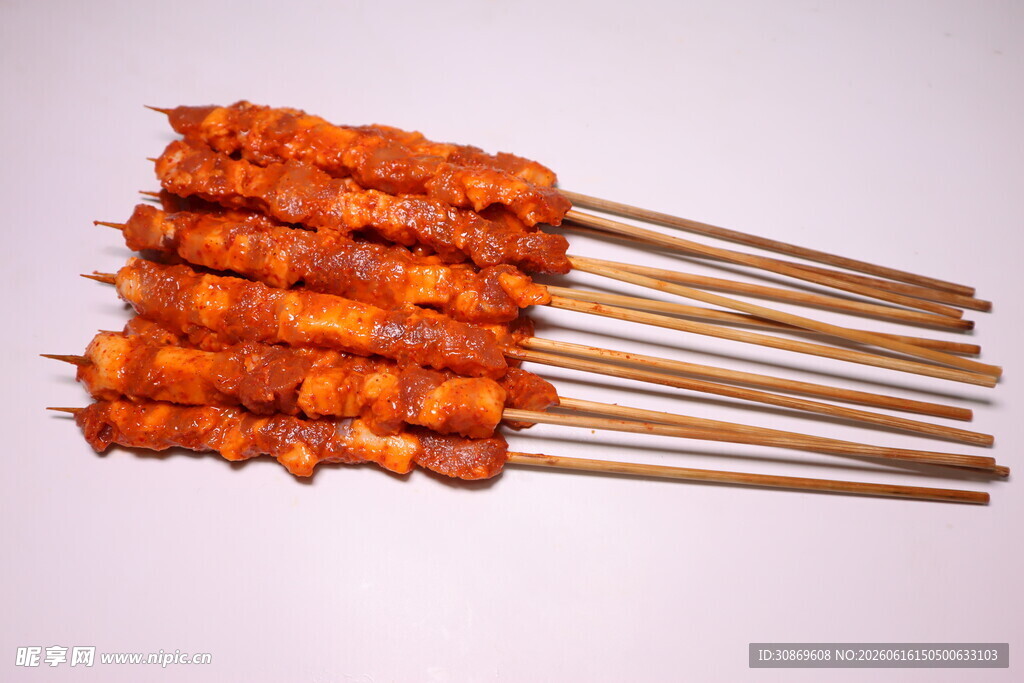 美味烤肉串特写