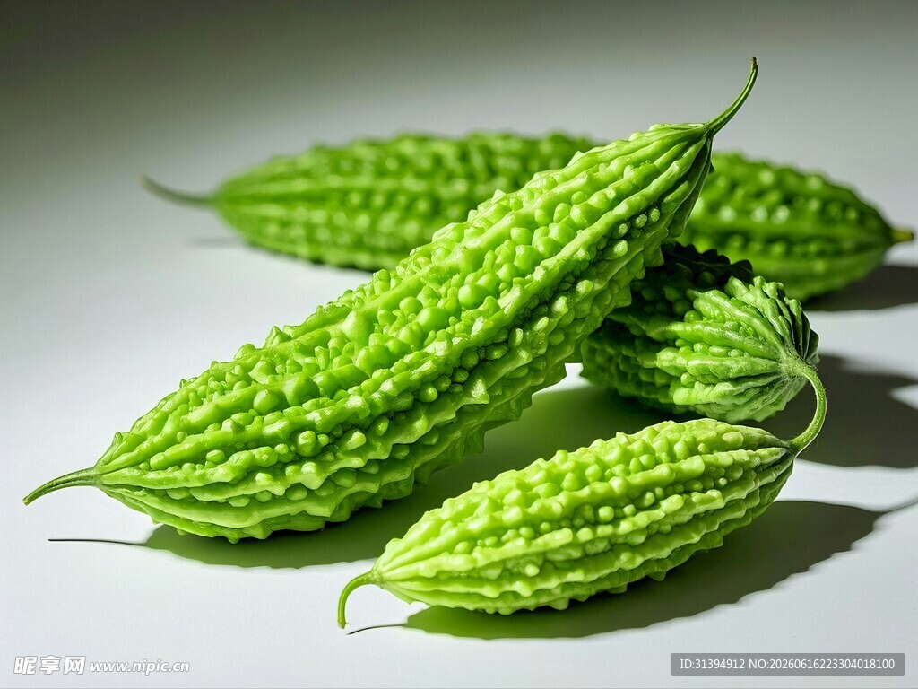 新鲜翠绿的苦瓜