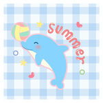 夏日海豚插画