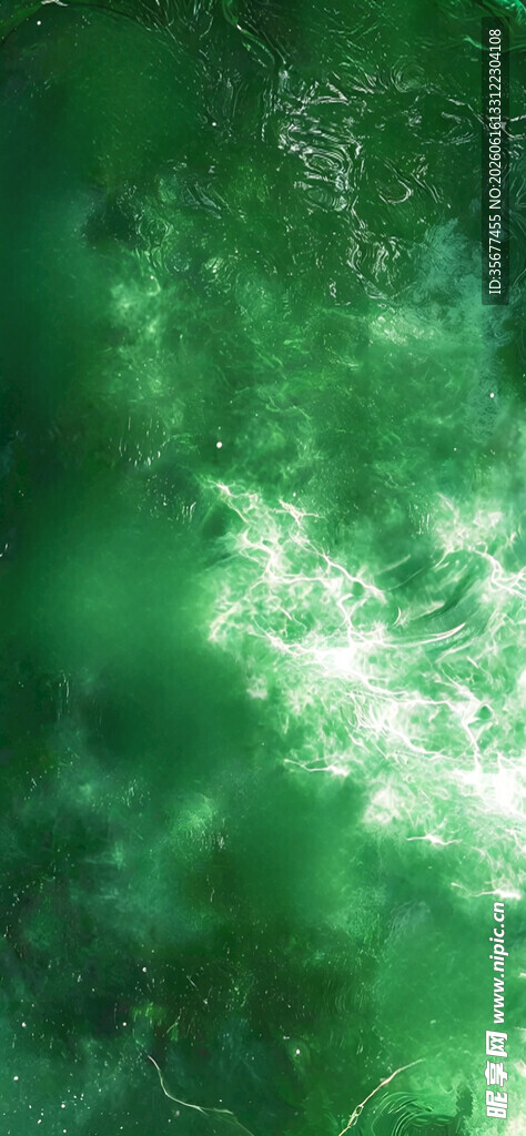 梦幻绿色光影水面湖水自然景象